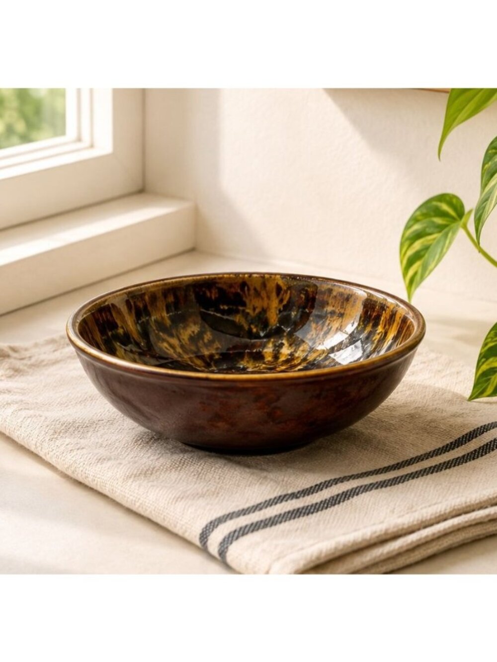 Handmade Ceramic Bowl With Abstract Glaze Made In Hope BC Canada